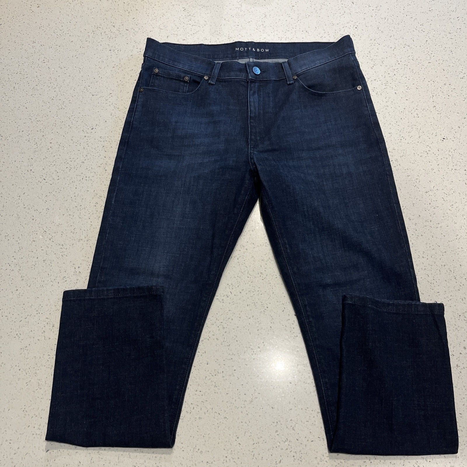 Mott And Bow Mens Jeans 32×30 Blue Straight Leg Dark Wash Denim