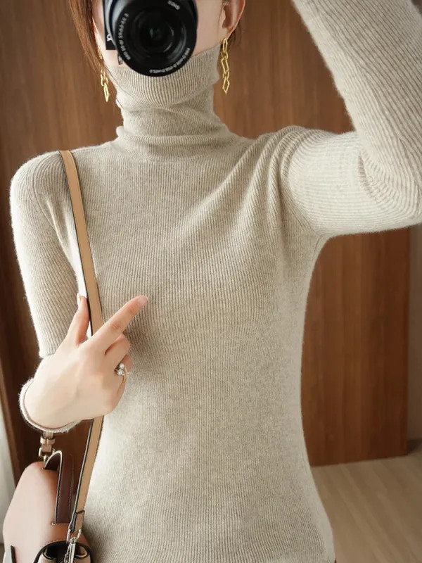 2026 Autumn Winter Turtleneck Sweater Women Thick Warm Soft Female Slim