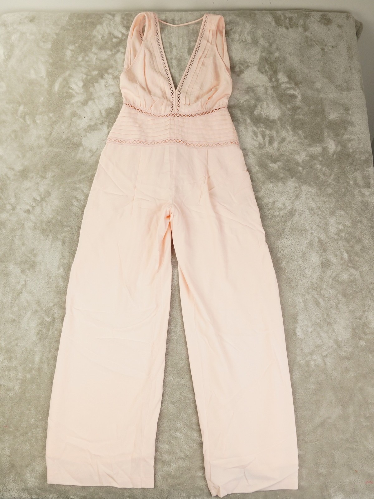 REISS Regular Wide Leg Resort Jumpsuit in Blush Pink Women’s 4 Chic City