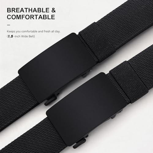 2-Pack 1.5″ Stretch Fits Waist 42–46 in | Overall Length 55 in Black – 2-pack