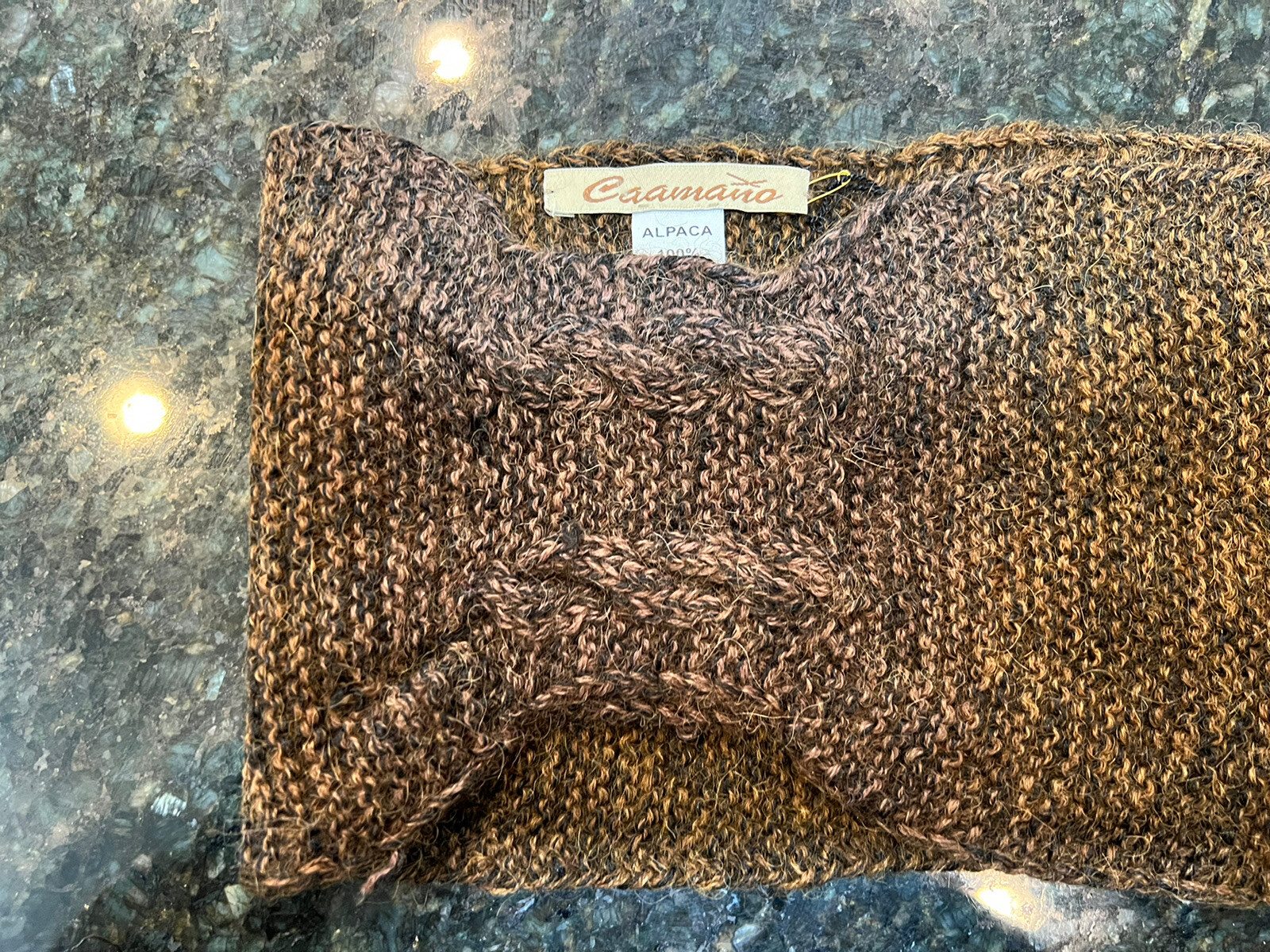 Caamano Alpaca Knit Scarf – Hand Finished – Brown NWT