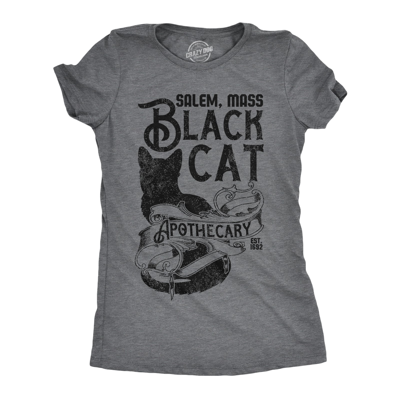 Womens Funny T Shirts Black Cat Apothecary Sarcastic Halloween Kitten Graphic