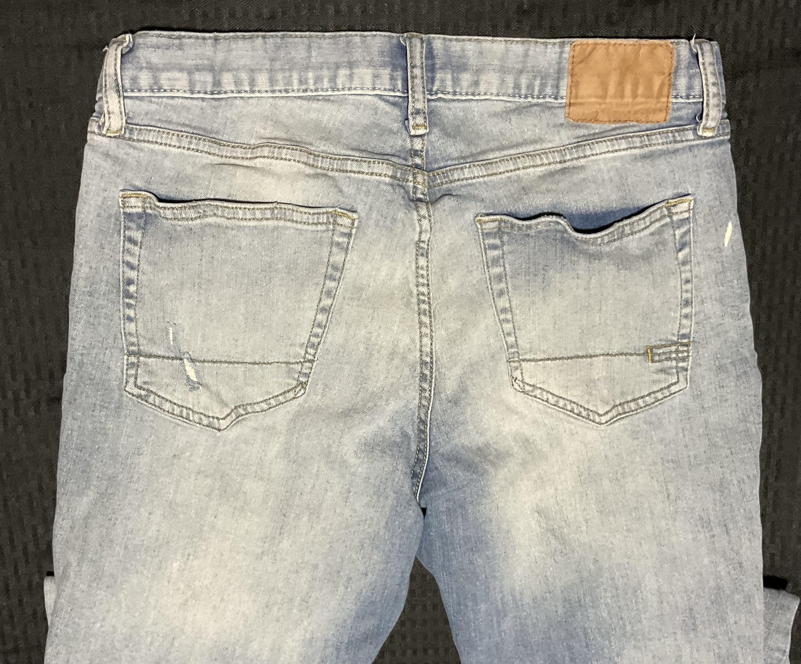 Aeropostale Jeans Mens 29×30 Light Wash Slim Straight Distressed Denim Stretch