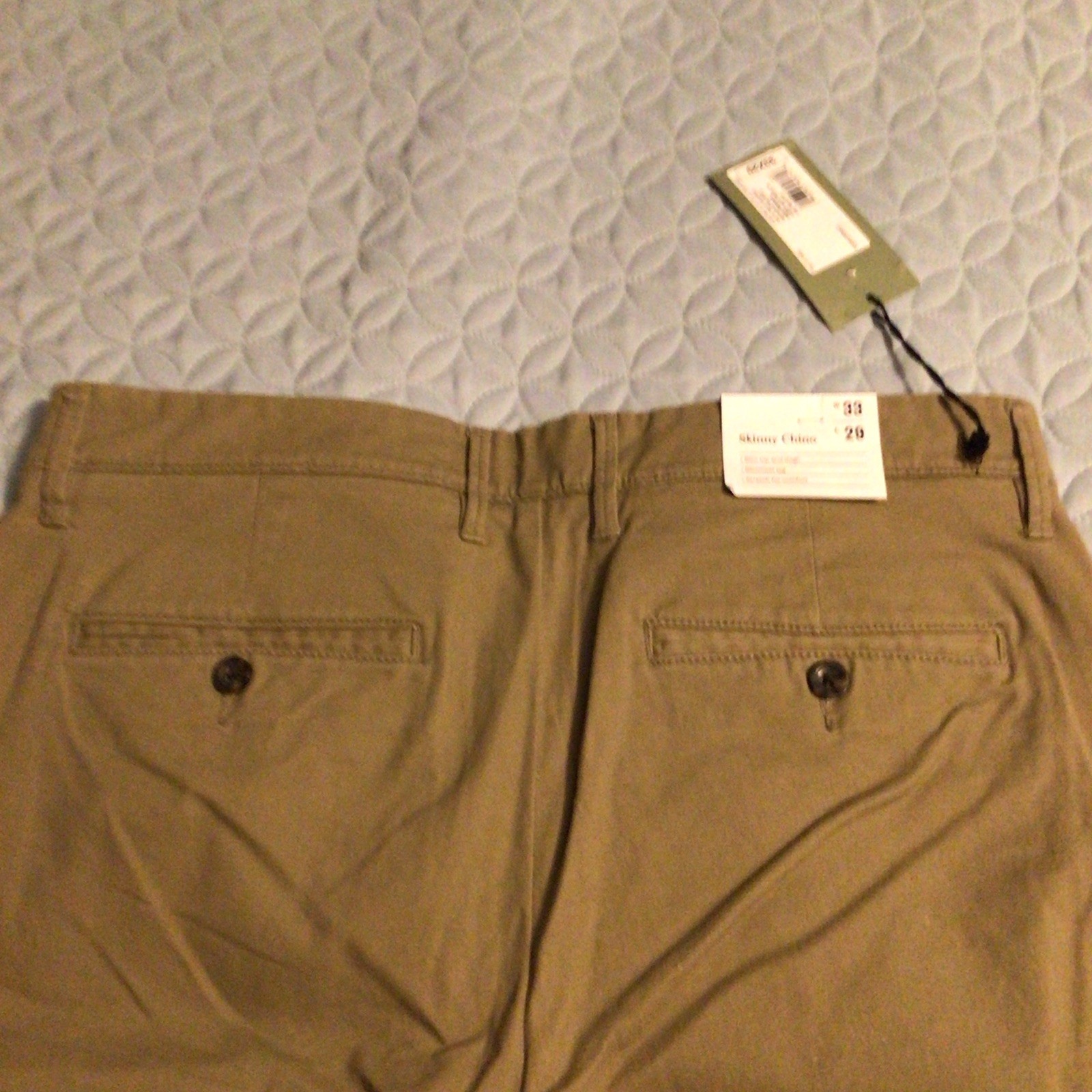 Goodfellow & Co Men’s Khaki Chino Pants Slim Tapered Cotton Twill 33W 29L