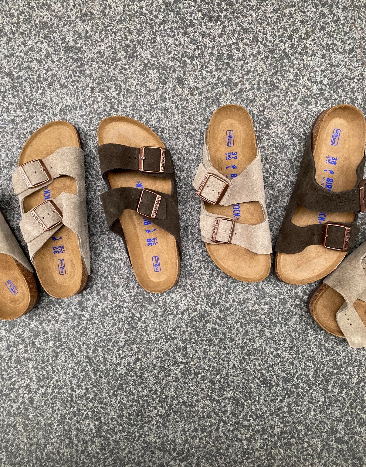 Birkenstock Arizona Soft Footbed Suede Leather Taupe and Mocha Unisex Sandals