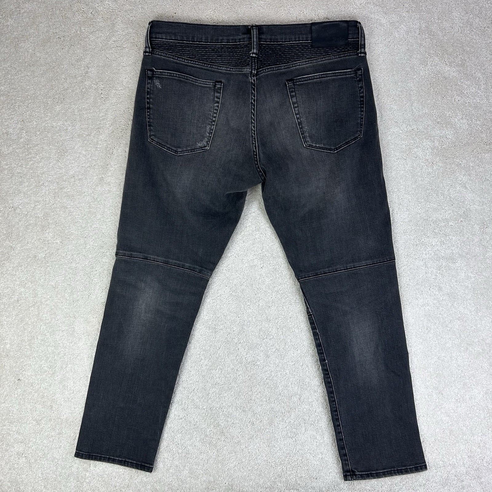 POLO Ralph Lauren Men’s 34×30 The Sullivan Slim Moto Biker Stretch Black Jeans