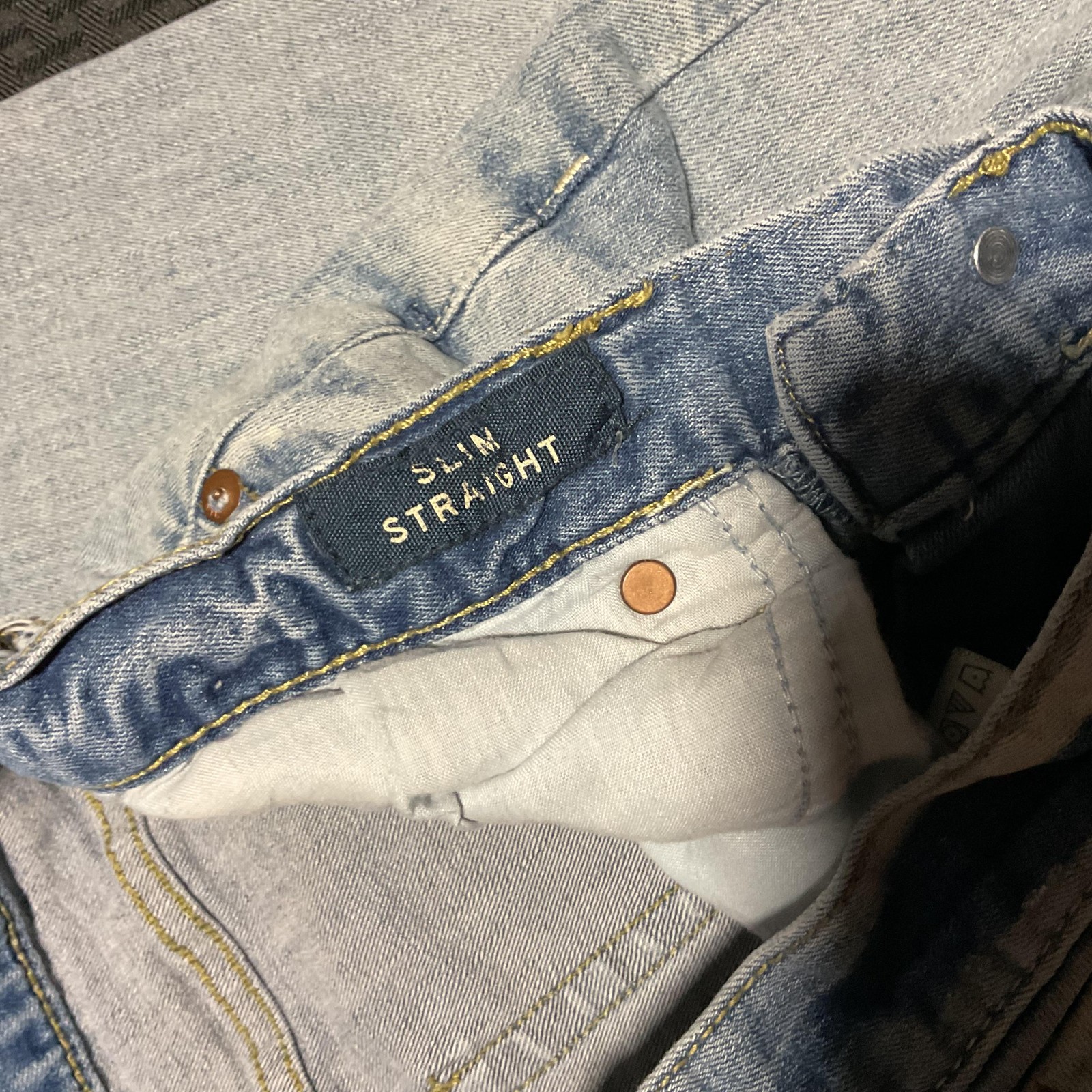 Aeropostale Jeans Mens 29×30 Light Wash Slim Straight Distressed Denim Stretch