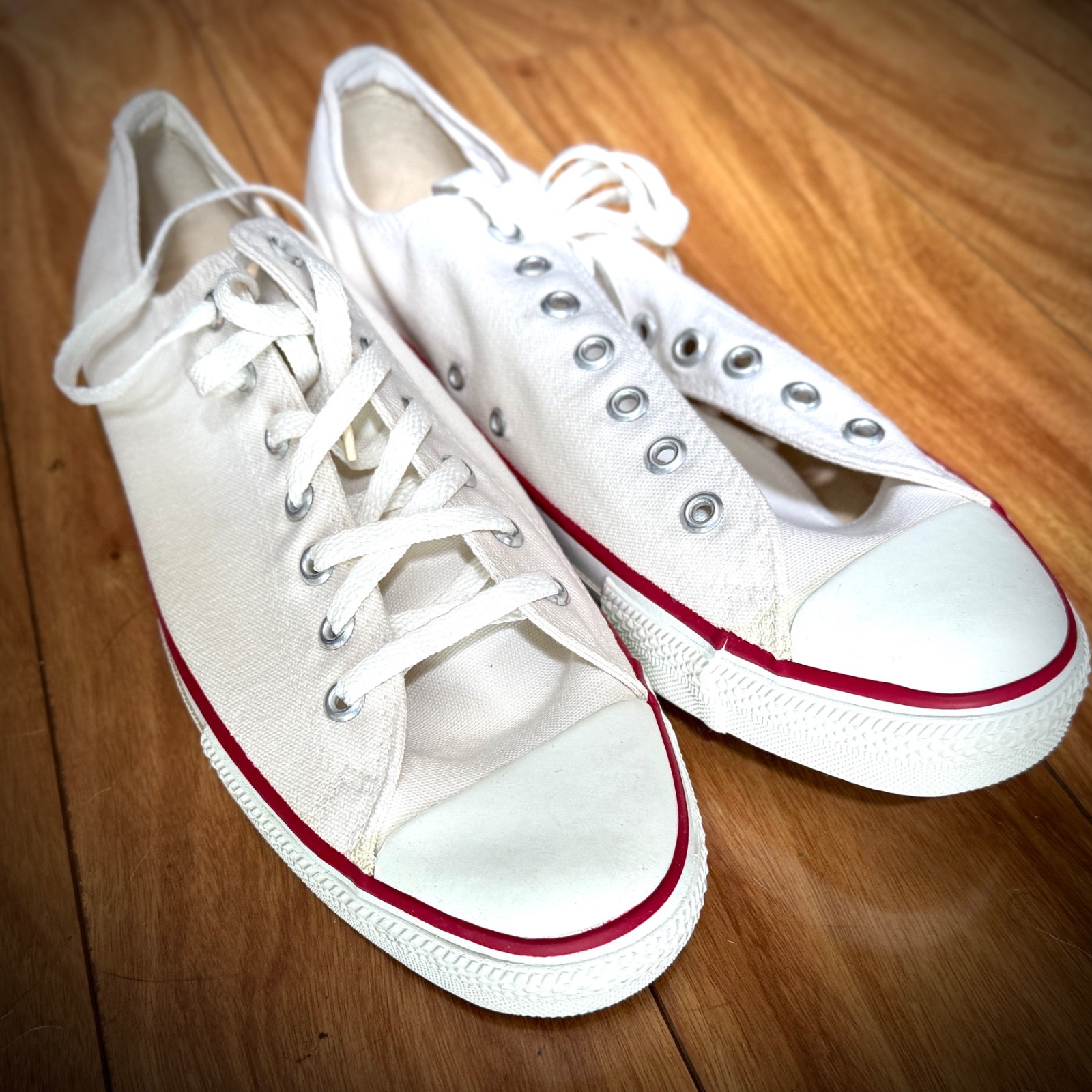 Vintage Converse Chuck Taylor All Star Low White Sz 13 made in the USA