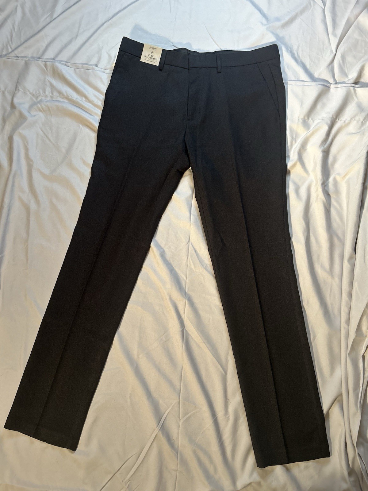 Reaction Kenneth Cole Men’s Black Skinny Fit Dress Pants Stretch 34×32