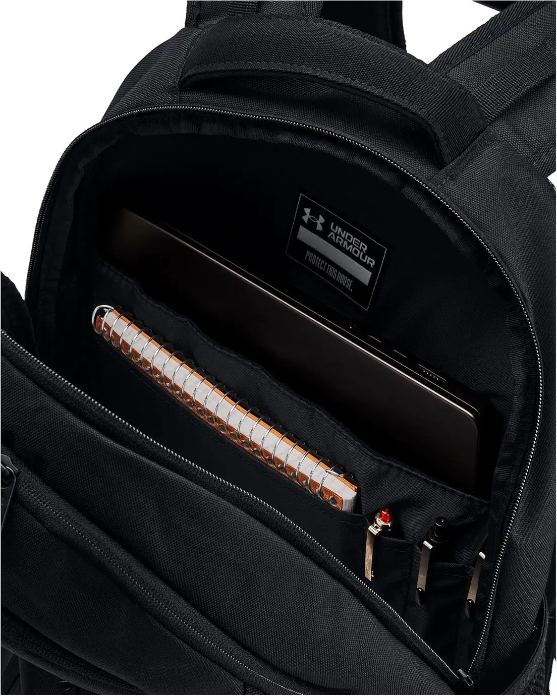 Under Armour UA Hustle 6.0 Unisex OSFM 16″ Laptop Backpack, Black/Black/Black