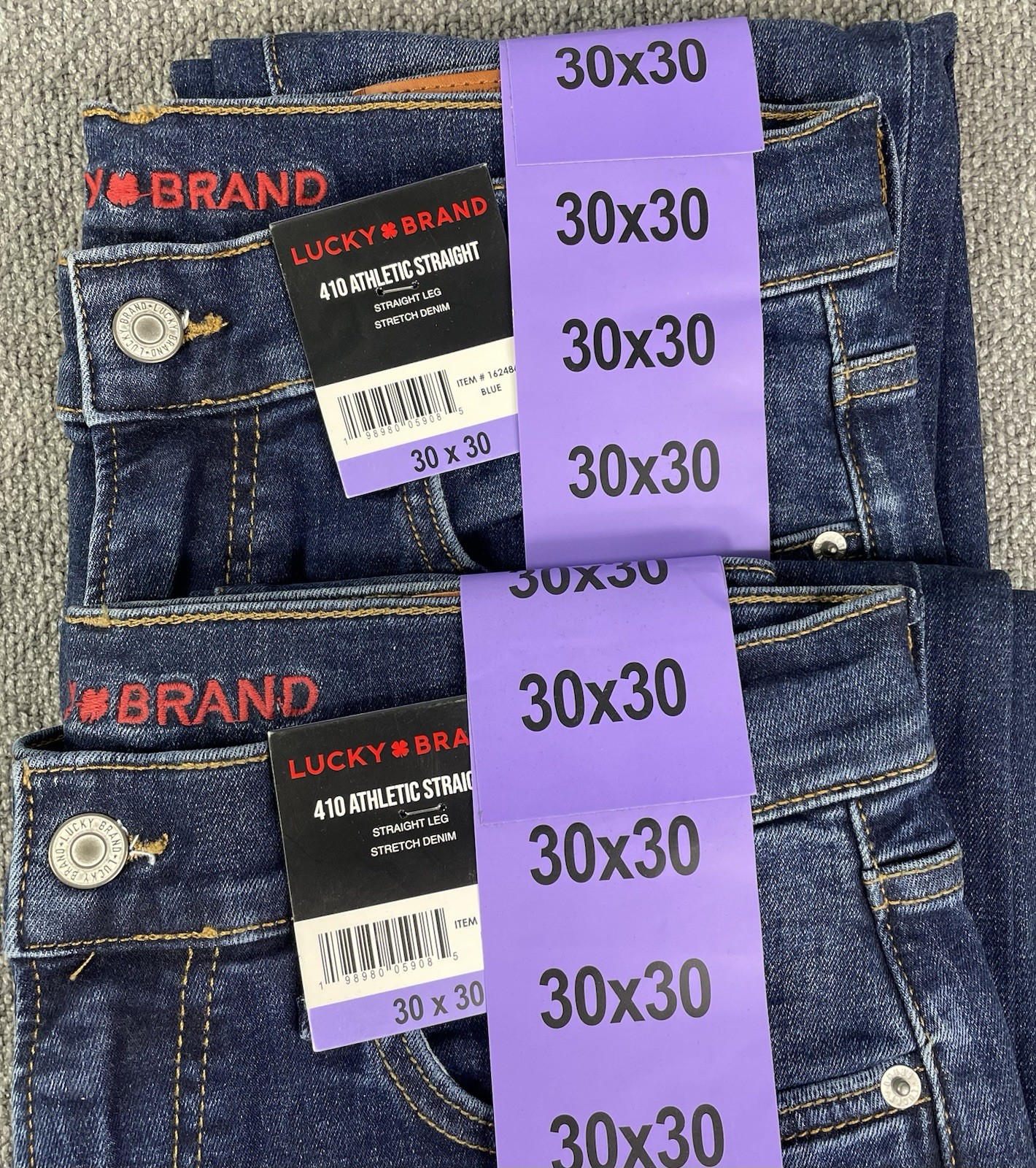 Lucky Brand 410 Men’s Lot of 2 Athletic Straight BLUE Jeans 30×30 NWT