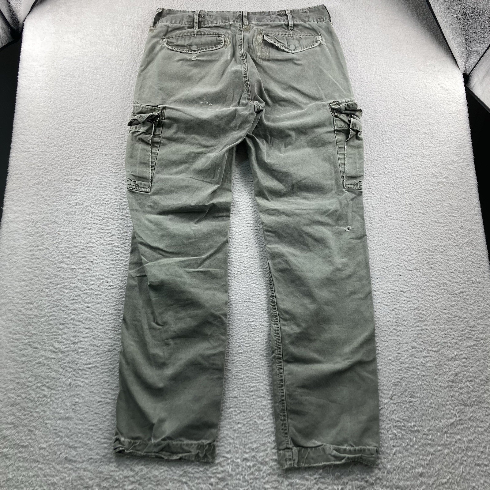 Denim And Supply Ralph Lauren M51 Cargo Pants Men 30×32 Green USA UK Flag Patch