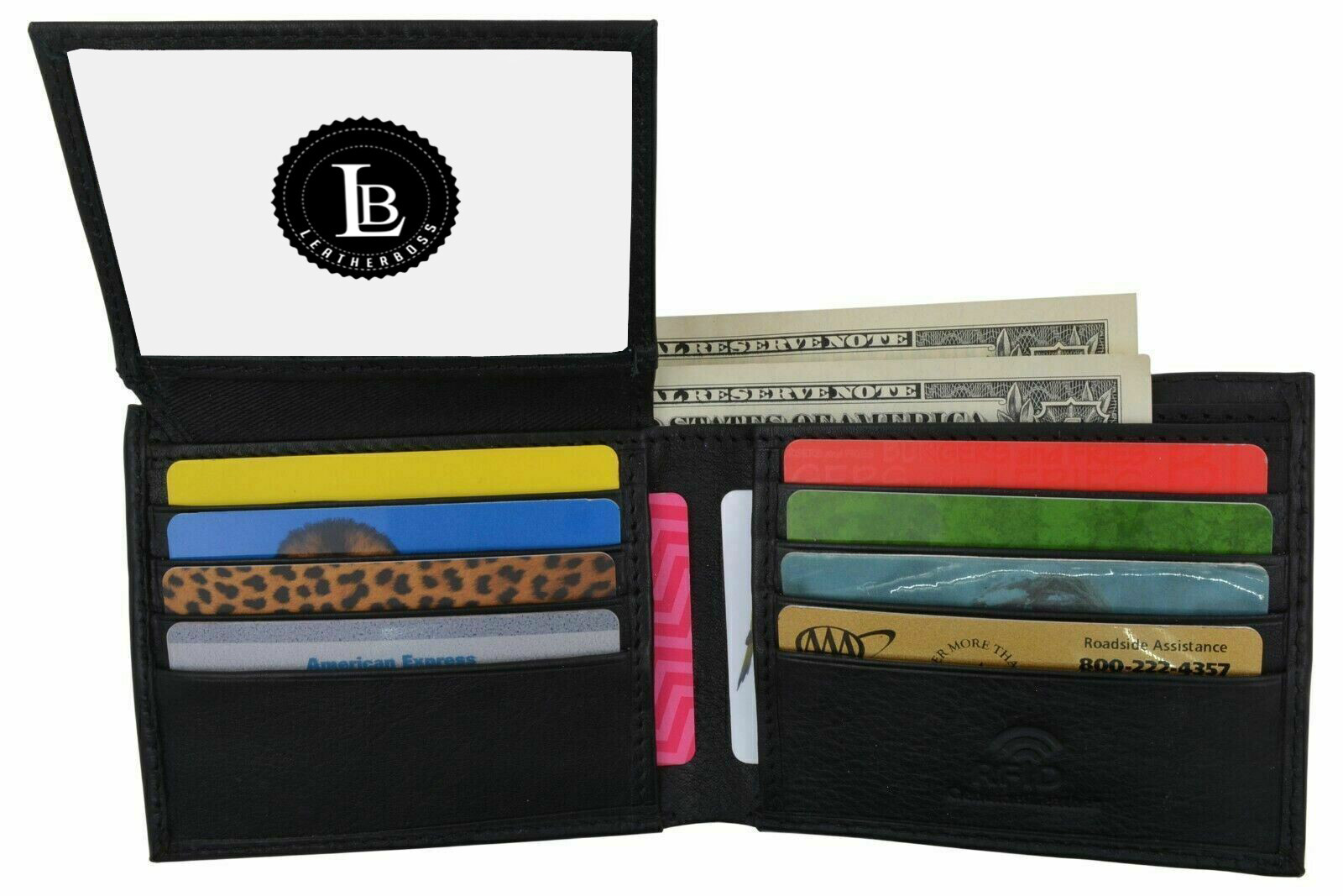 Genuine Leather Minimalist Bifold Wallets For Men RFID Blocking Slim Mens Wallet