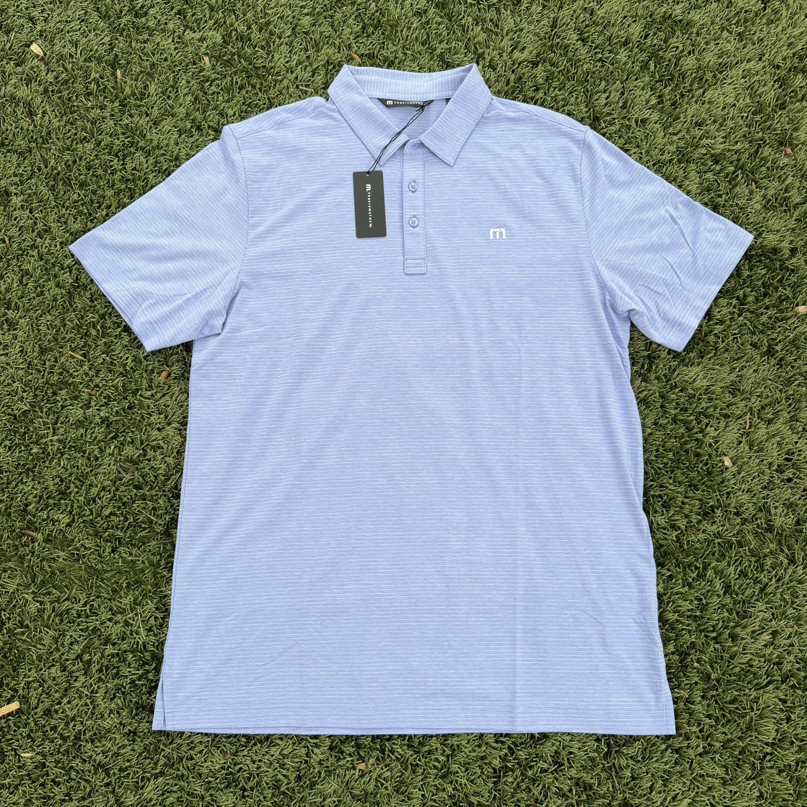 Travis Mathew The Heater Polo Heather Violet Storm Mens Size L Large NWT Golf