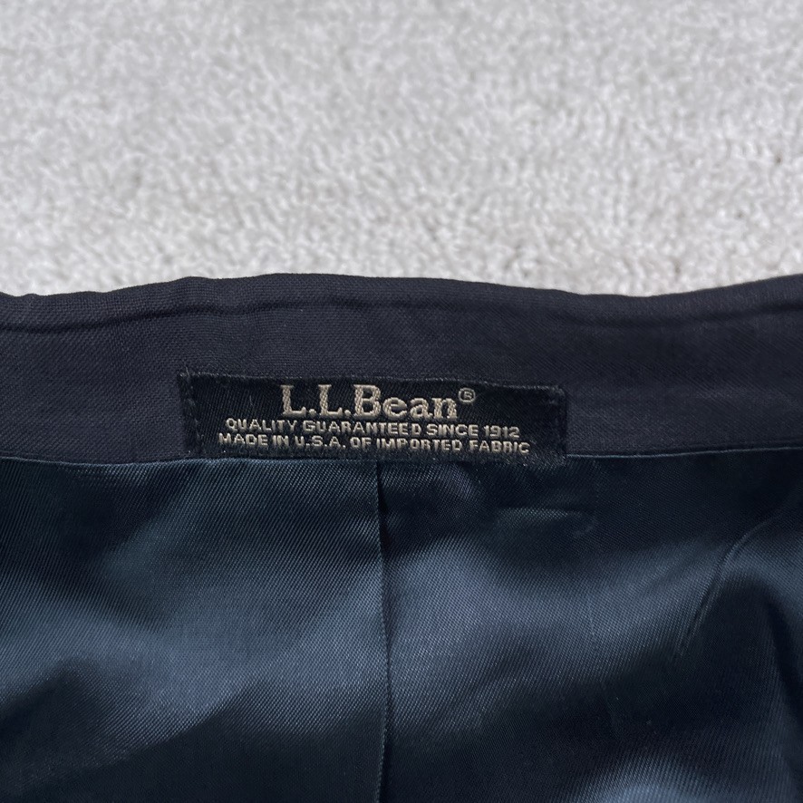 LL Bean Blazer Mens 44 Regular Blue Worsted Wool Single Vented Sport Coat Jacket