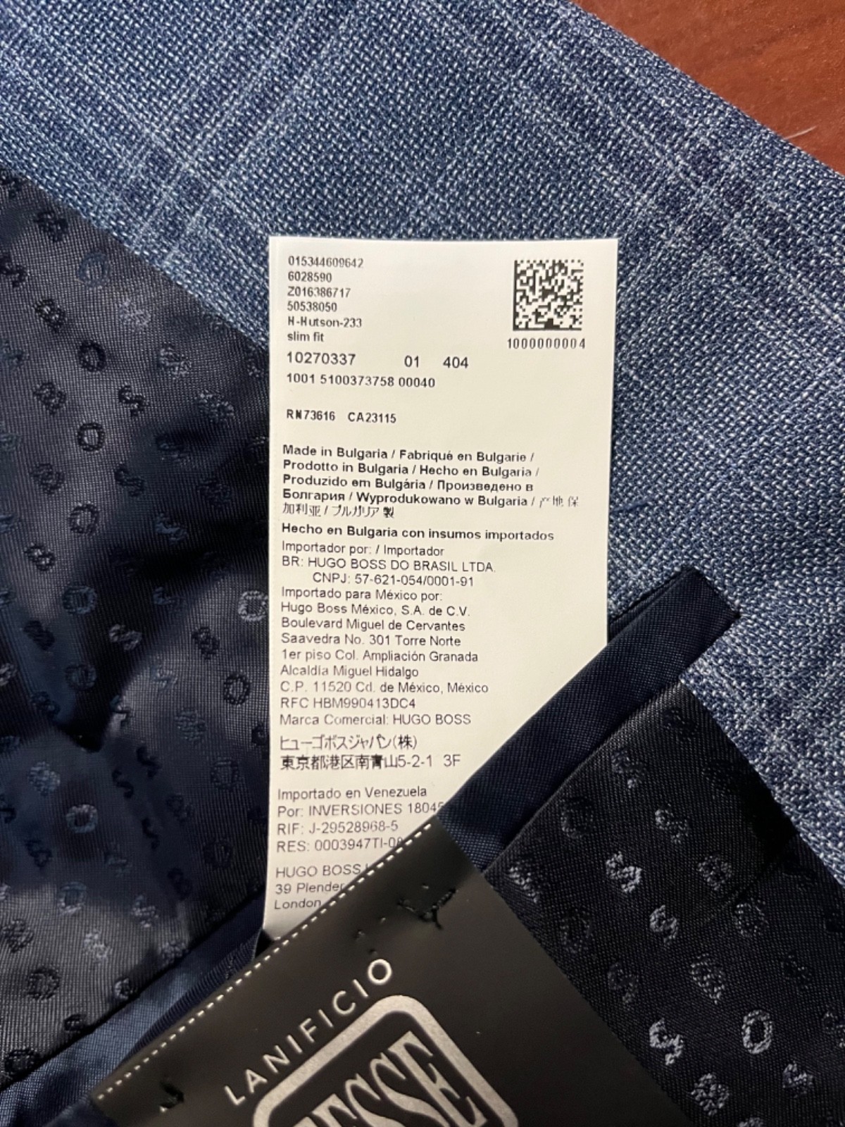 $645 – BOSS Sport Jacket Blazer in Check Italian Wool Fabric Slim Fit – Size 38R