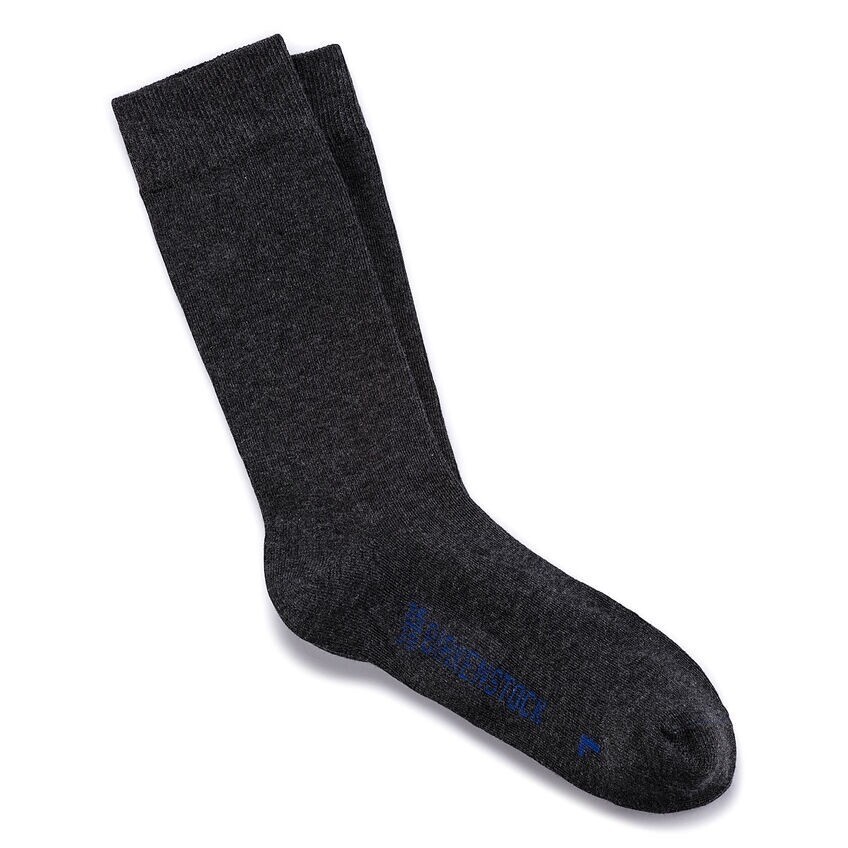 Birkenstock Adult Grey Crew Soft Cotton Sole Cushion Logo Sneaker Sock US Sz 6-8