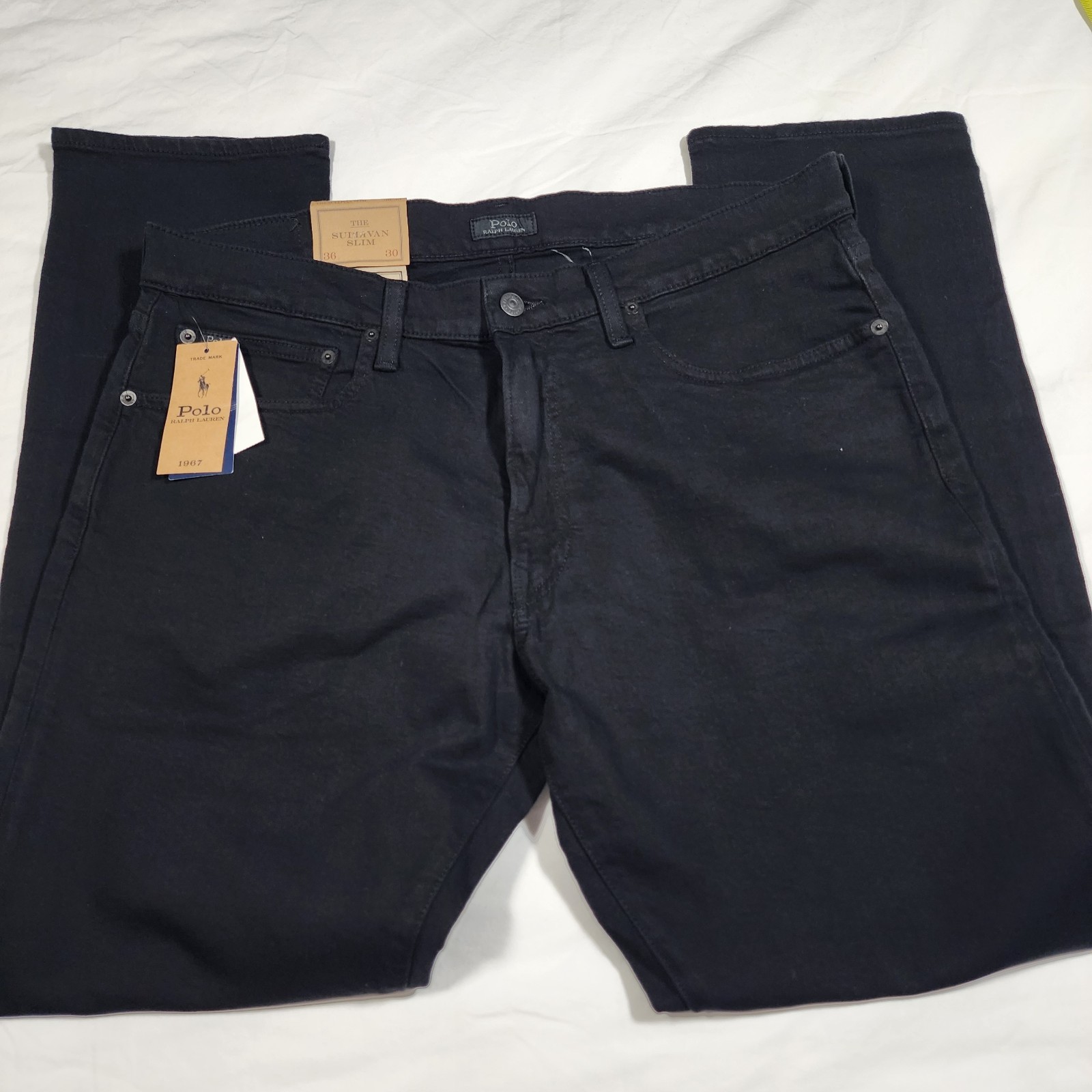Polo Ralph Lauren New Men’s The Sullivan Slim Denim Jeans in Black 36×30 NWT