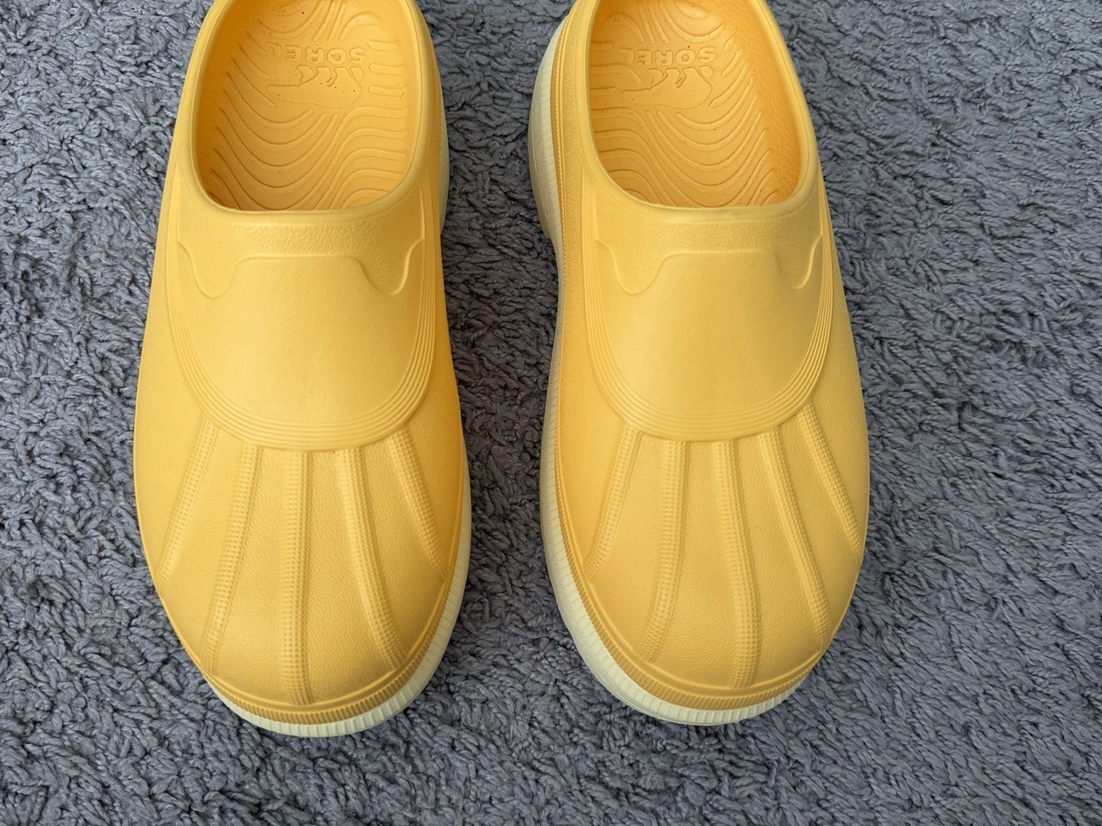 Sorel Caribou Clog Yellow Ivory Waterproof Slip-Ons Mule Shoes Women’s Size 7