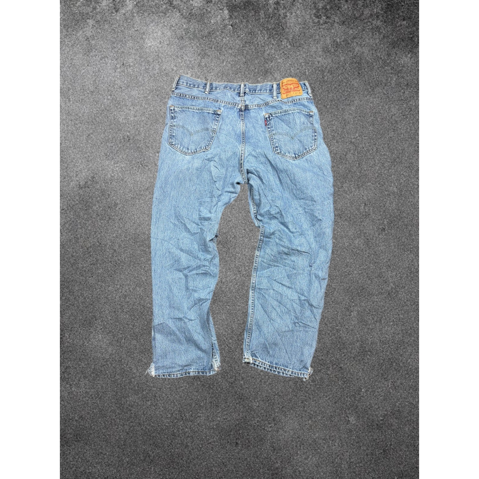 Levis 550 Relaxed Fit Tapered Leg Light Wash Blue Jeans Mens 42×30 00550-4886