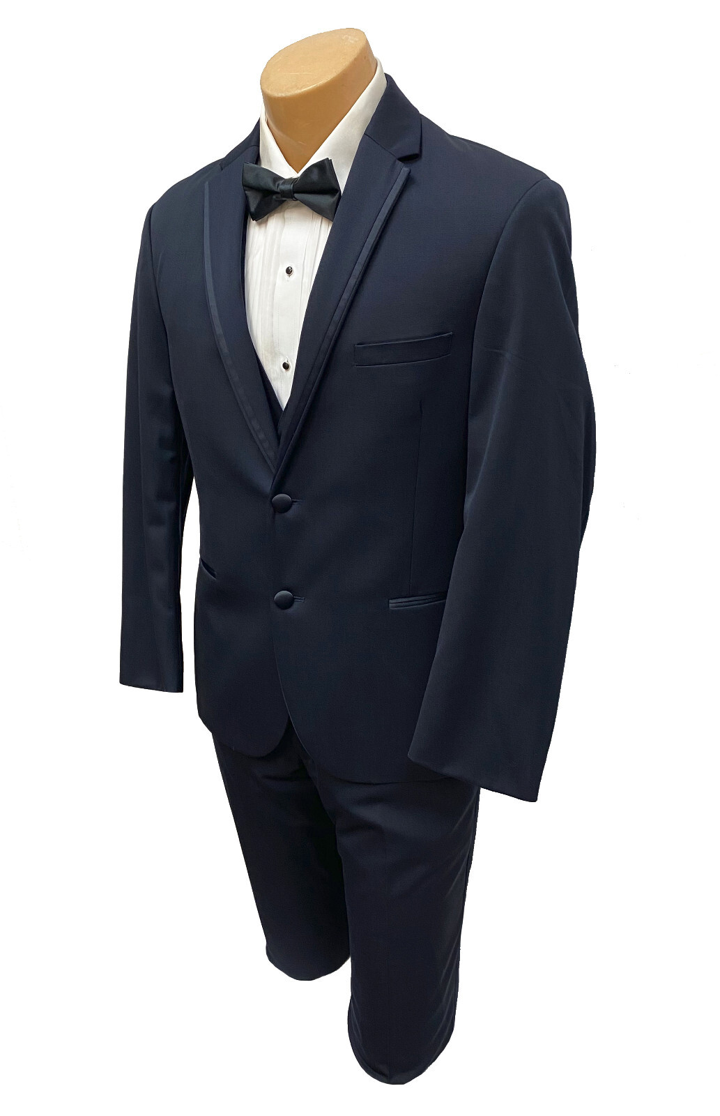 Men’s Michael Kors Fantasy Midnight Blue Tuxedo w Pants & Vest Slim Fit 38R 32W