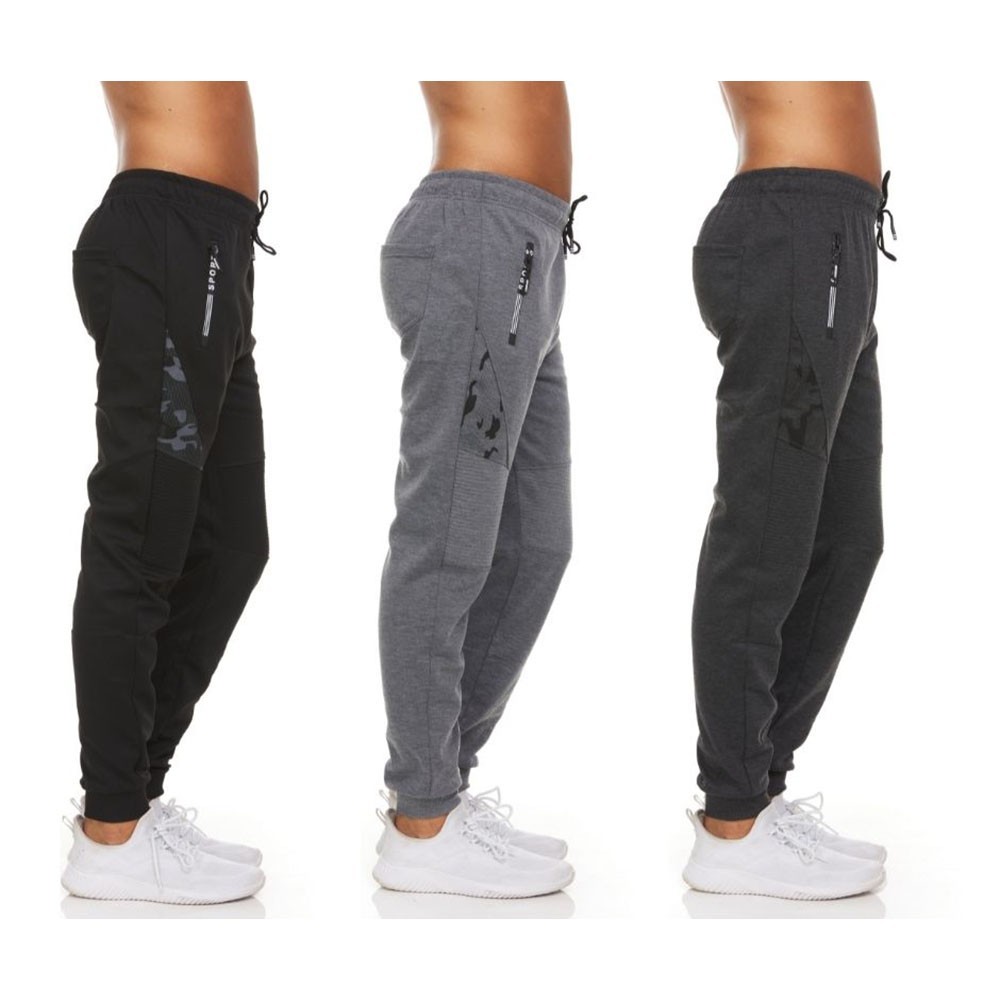 Men’s Moisture-Wicking Jogger Pants with Zipper Pockets (3-Pack)