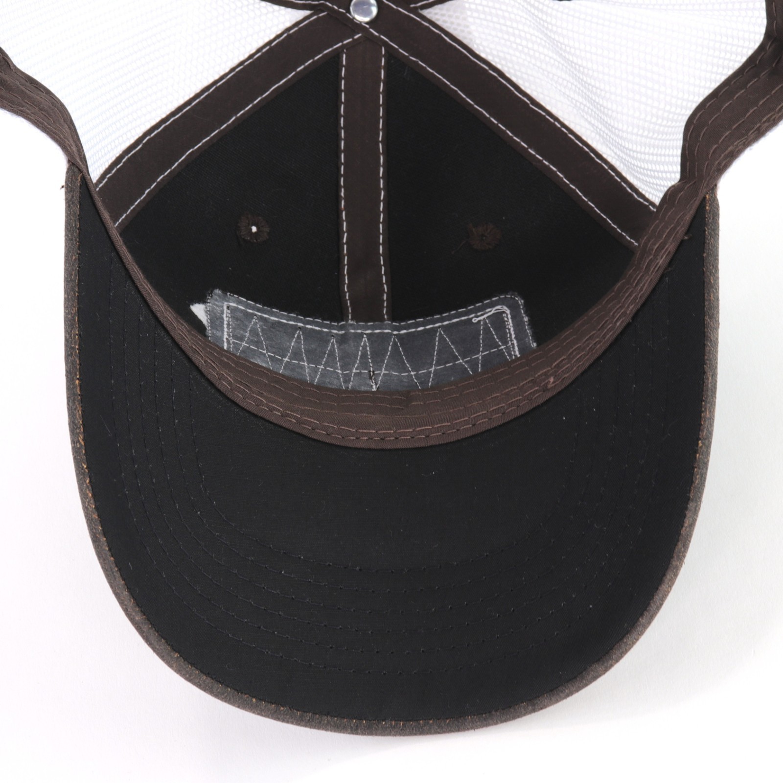 Ford Patch Dark Brown w/ White Mesh Snapback Baseball Hat Ball Cap
