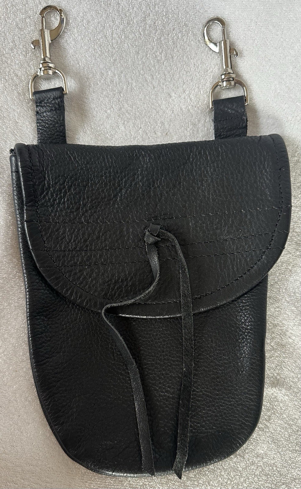 Genuine Leather Black Belt Pouch Utility Waist Bag Clip On Phone Holder