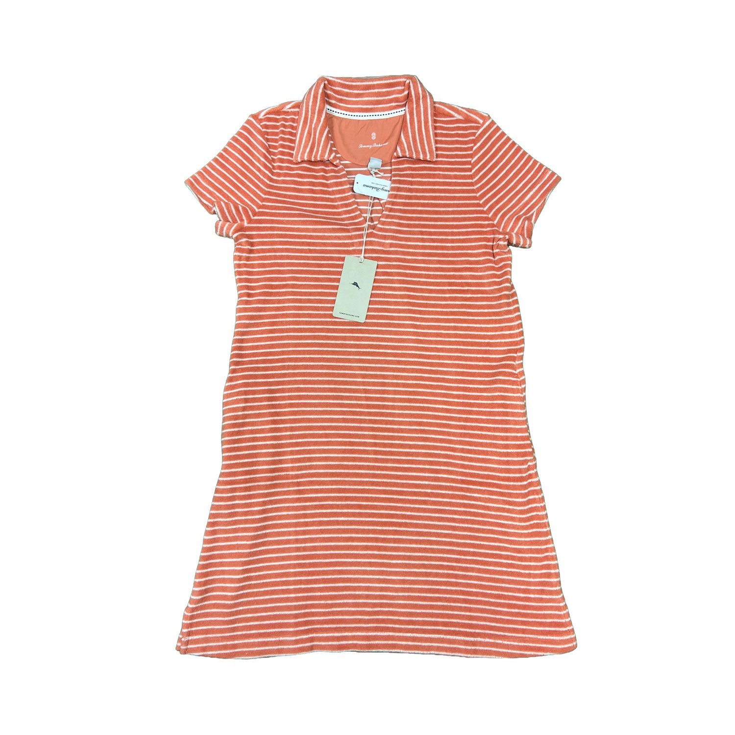 Tommy Bahama Women’s Peach Gelato Stripe Dress Suncoast Loop Terry Polo (S05)