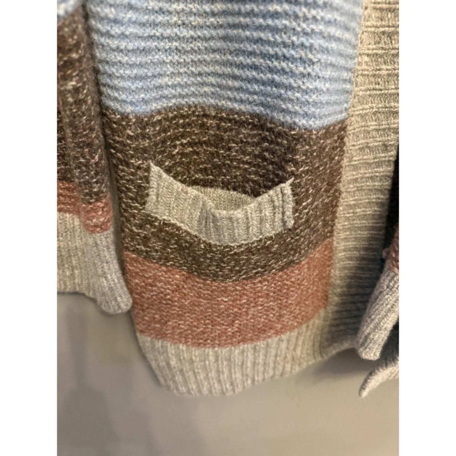Woolovers 100% Lambswool Cardigan striped Size M