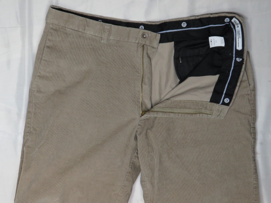 HAGGAR MENS PANT 40X30 GRAY CLASSIC FIT PREMIUM STRETCH CORDUROY FLAT new nwot