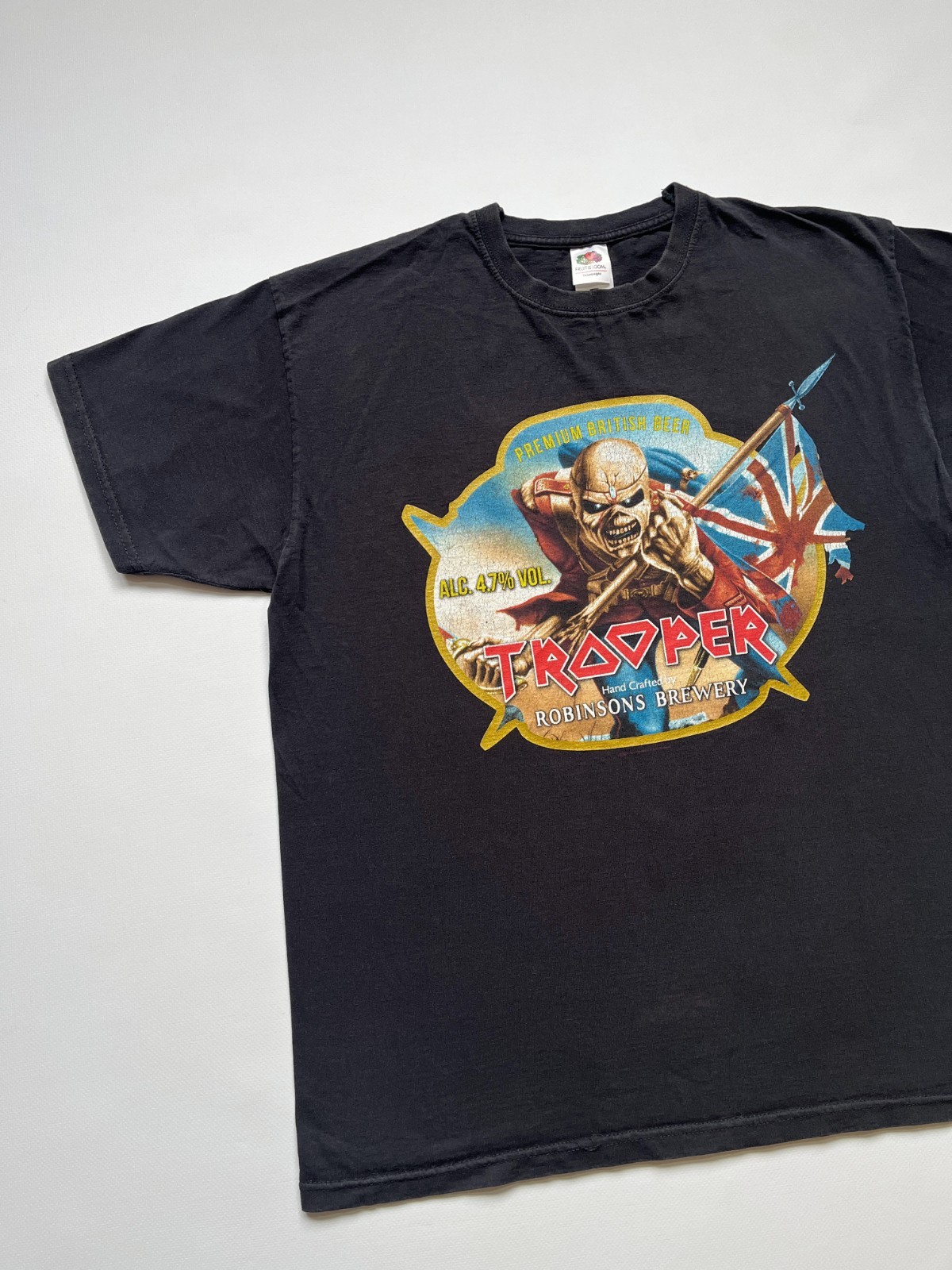 Vintage Iron Maiden Trooper Beer Metal Band T-Shirt Black Size L