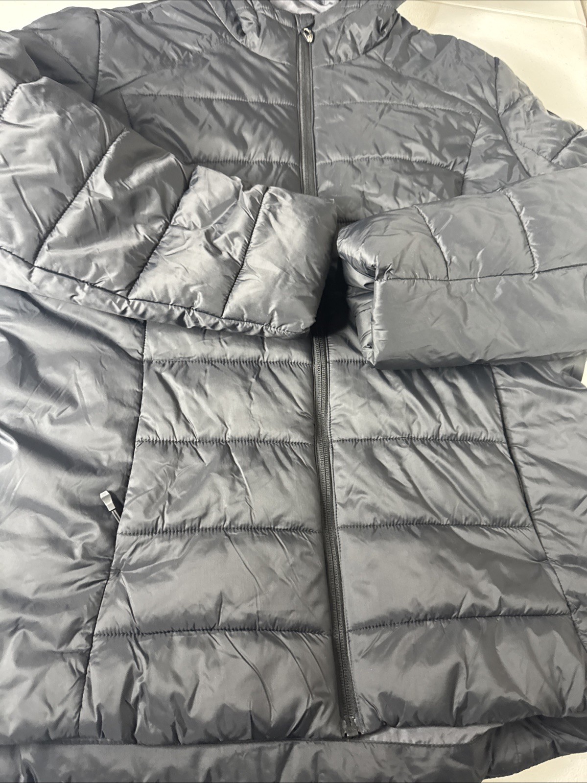 Women’s SPYDER Large Black Puffer Full Zip Hooded Nylon Polyester Jacket Coat