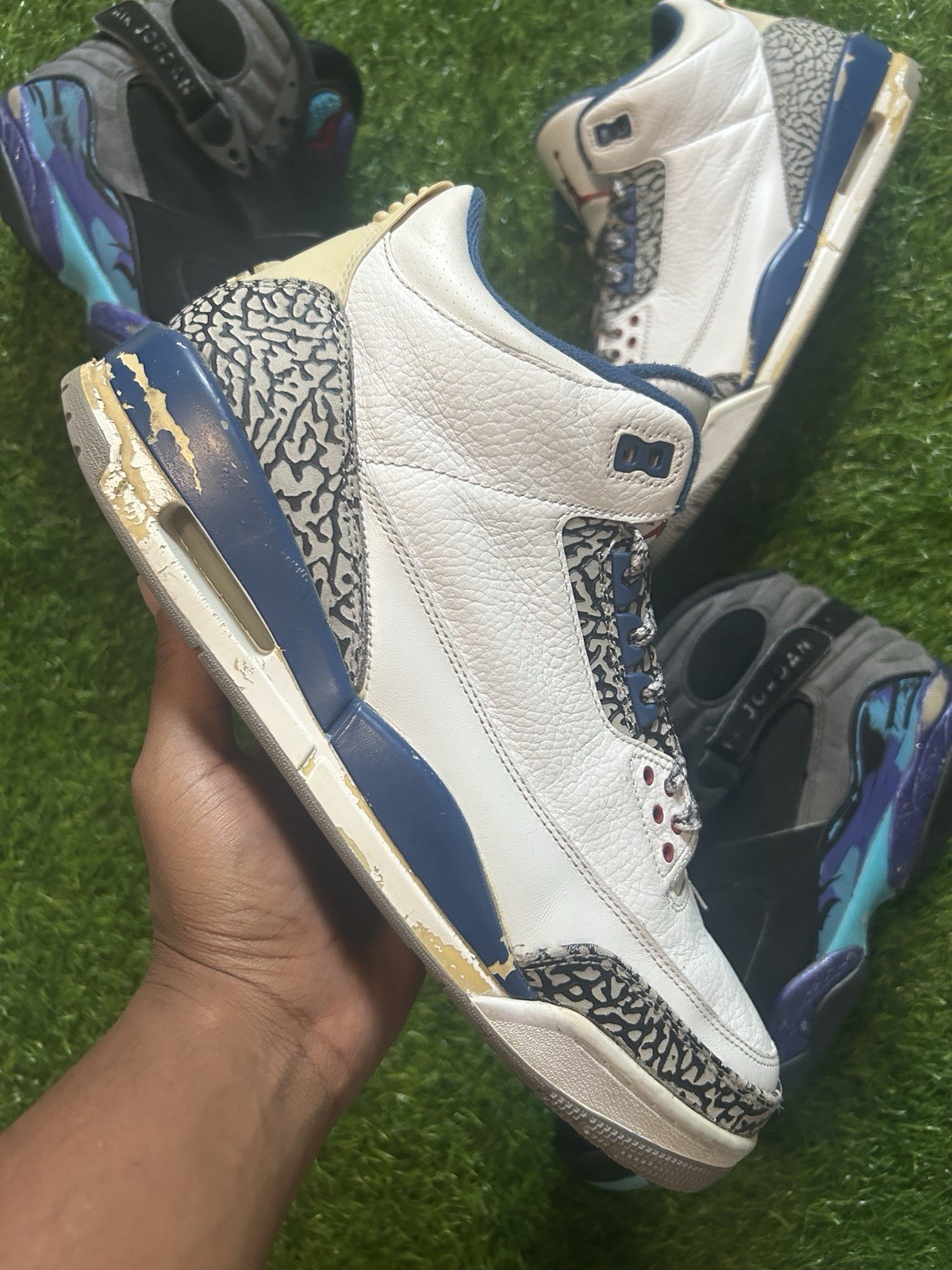 Air Jordan 3 True Blue Sz 11.5M + Jordan 8 Aqua Sz 12.5M Bundle No Box
