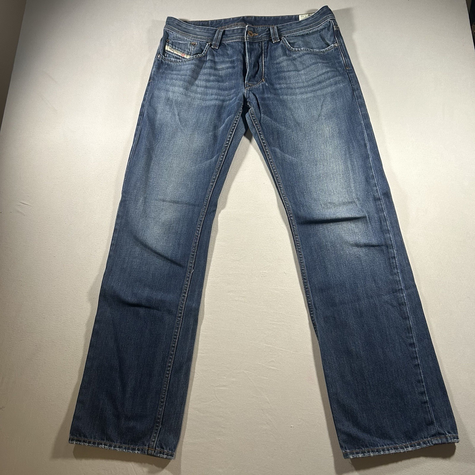 Diesel Larkee Regular Straight Jeans Mens 33×32 Blue Button Fly USA Made