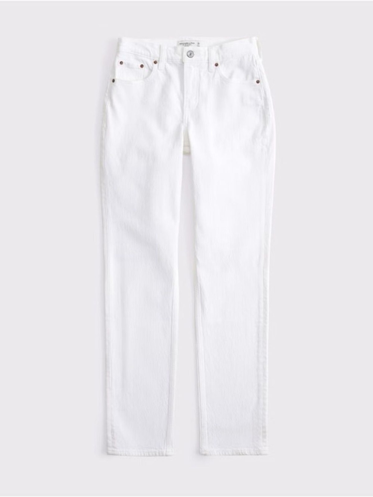 Abercrombie Curve Love Mid-rise 90’s Straight Women’s White Jeans