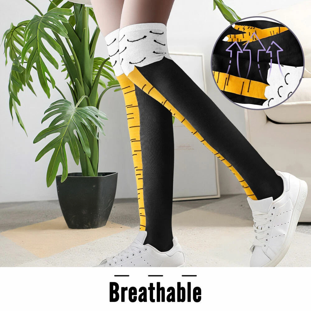 2Pairs Women Chicken Foot Socks Leg/Knee Socks 3D Chicken Socks Fashion Stocking