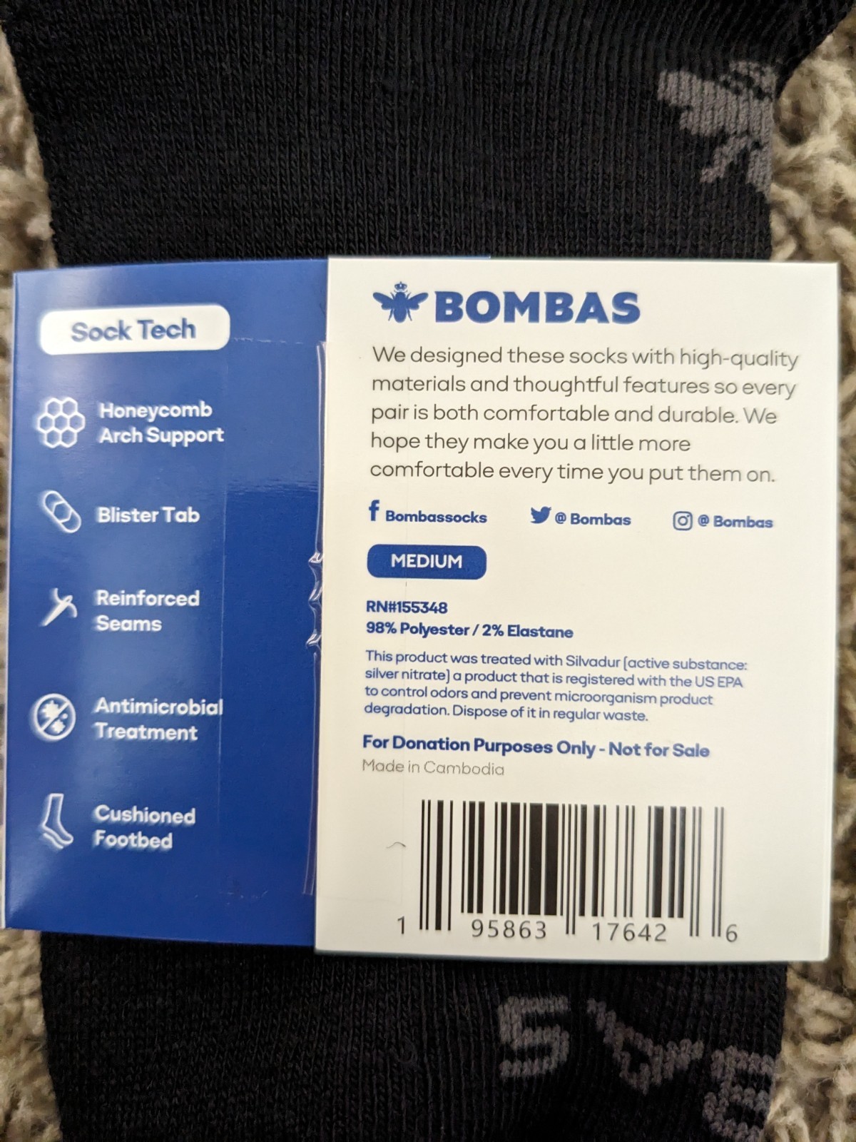 NWT Bombas Black Ankle Socks Bulk Lot 25 Pairs Medium