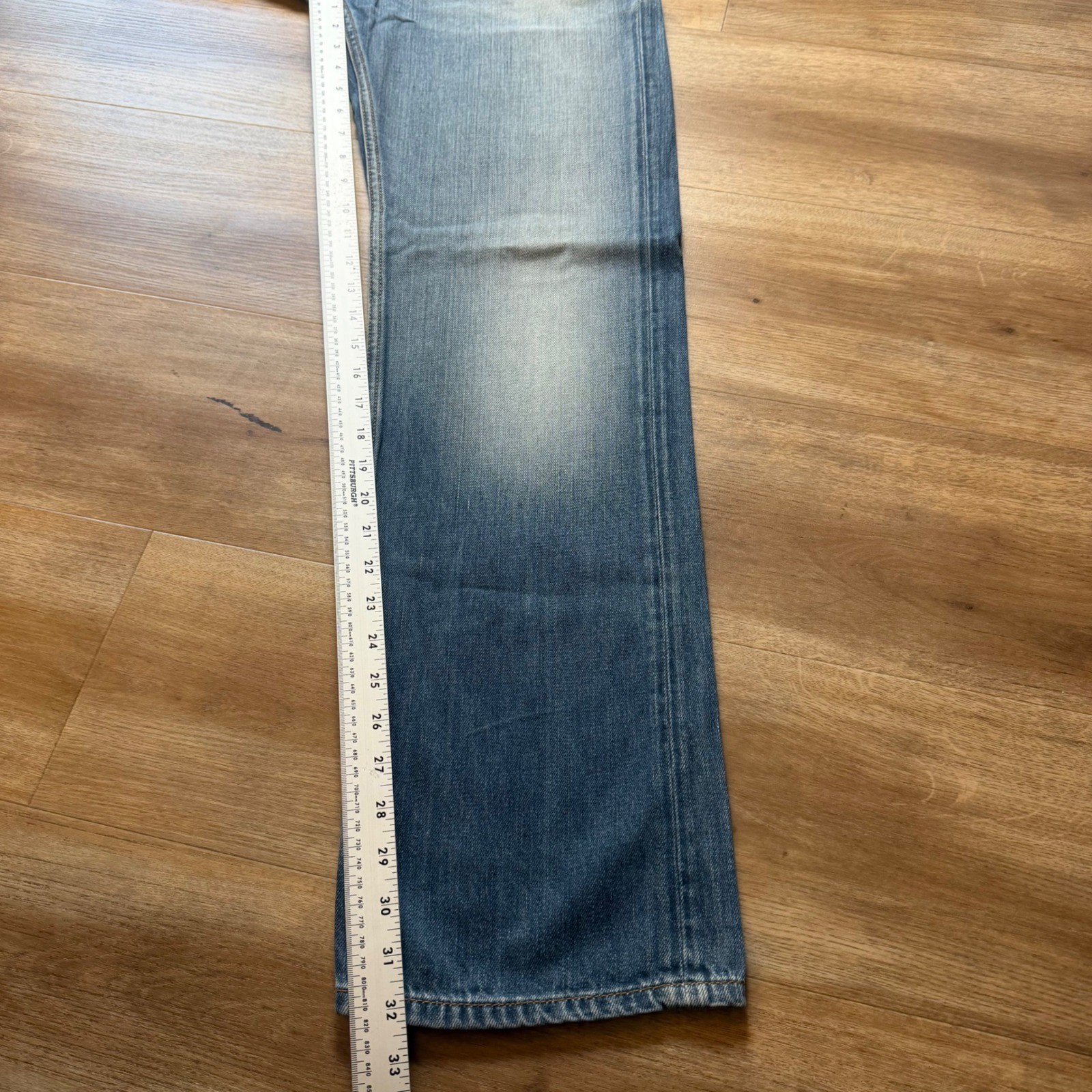 Diesel Larkee Jeans Mens 31×32 Blue Regular Straight Leg Distressed Wash 008J4