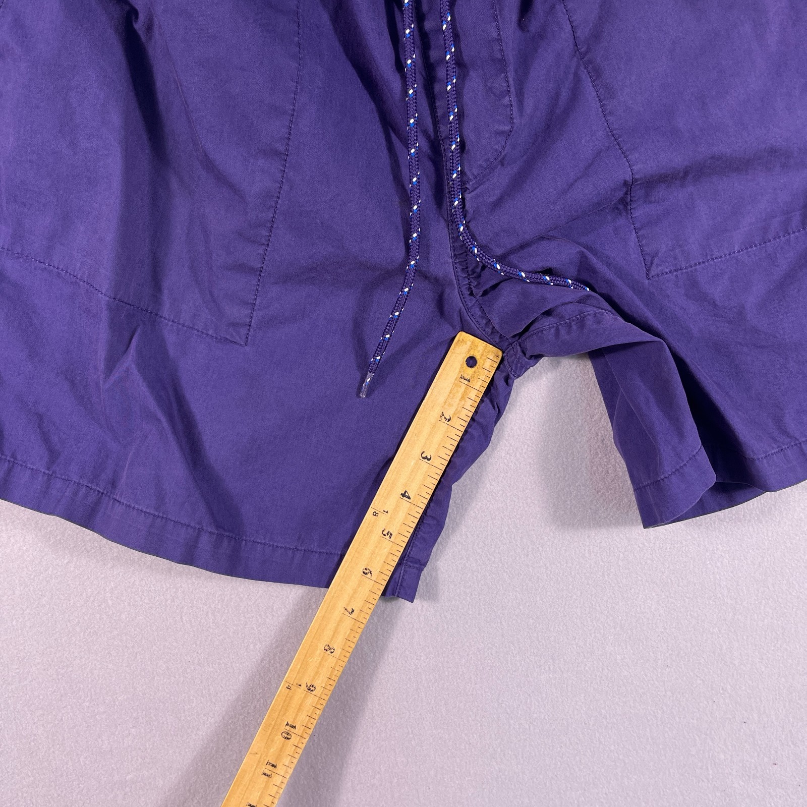 J Crew Climbing Shorts Mens Medium Blue Drawstring Hiking Baggies 6″ Inseam
