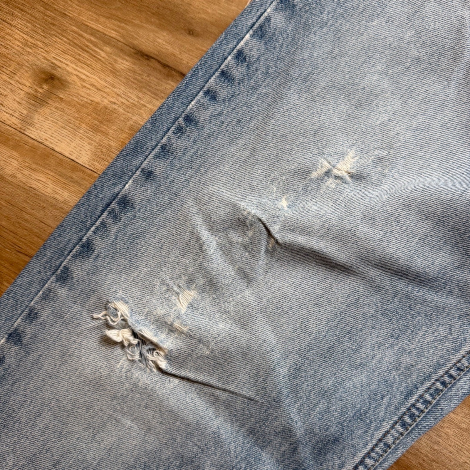 Diesel Larkee Jeans Men 33×34 Light Wash Distressed Straight Leg Denim 0800Z