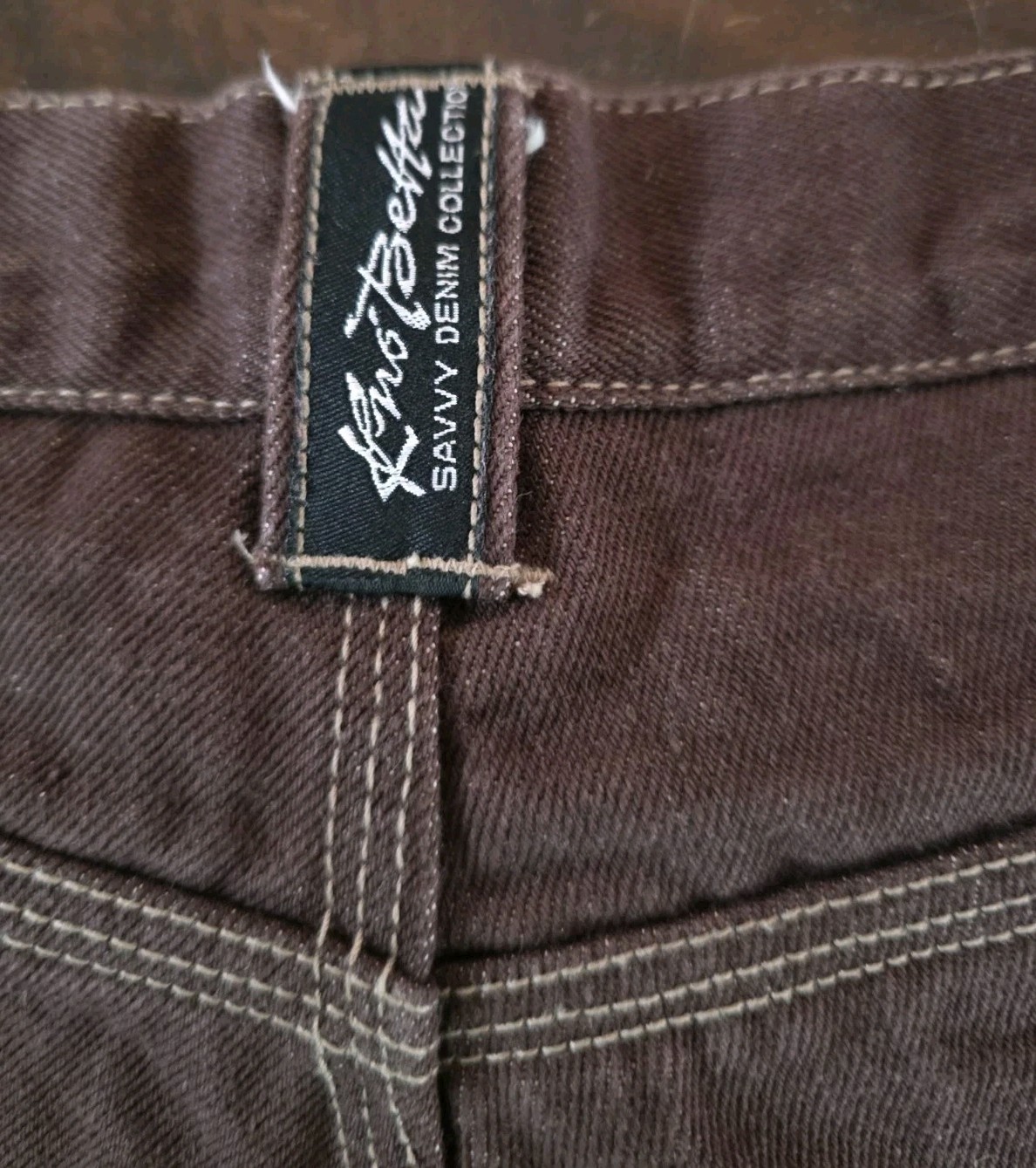 VTG KNO Betta Blue Jeans USA Shorts Y2K Denim 100% Cotton Brown Men’s Size 44