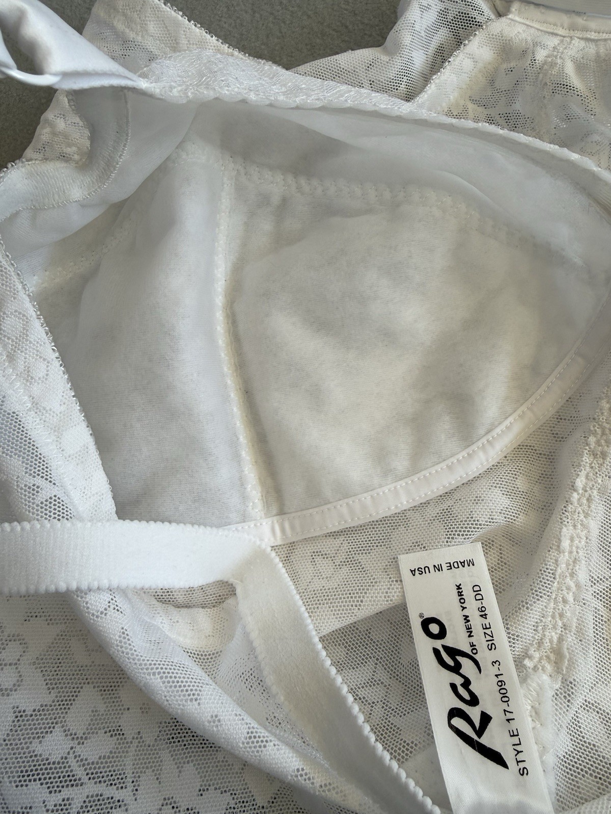 White Rago Lace Body Briefer Wireless Firm Shaping Bodysuit Shapewear Size 46DD