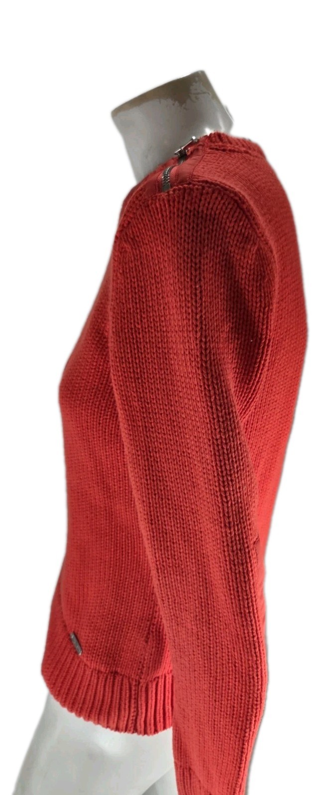 Lauren Ralph Lauren Active Women’s Sweater Medium Cotton Knit Bright Orange Side