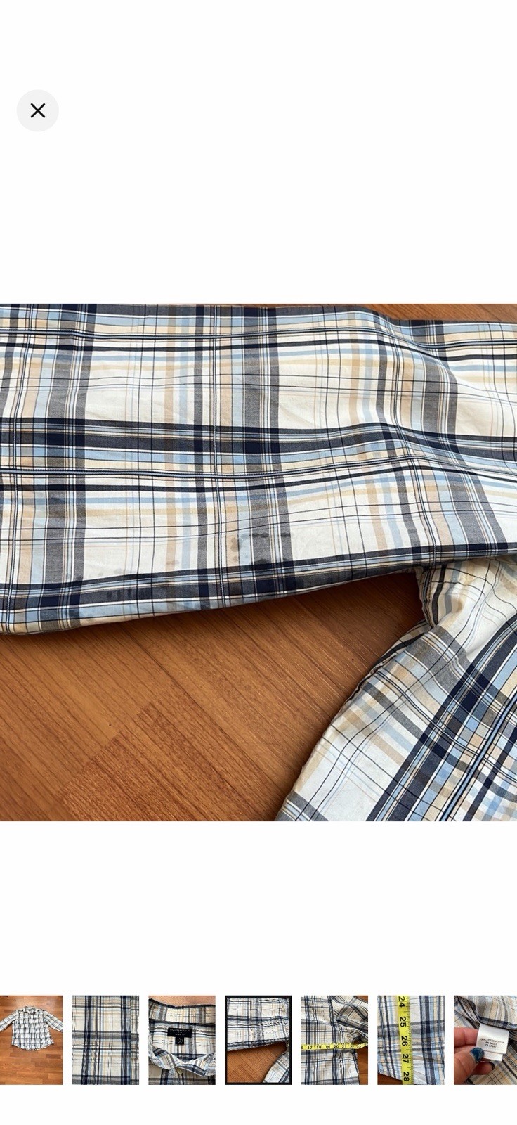 Banana Republic Men’s Plaid Button-Down Shirt Size Late 16-16.5