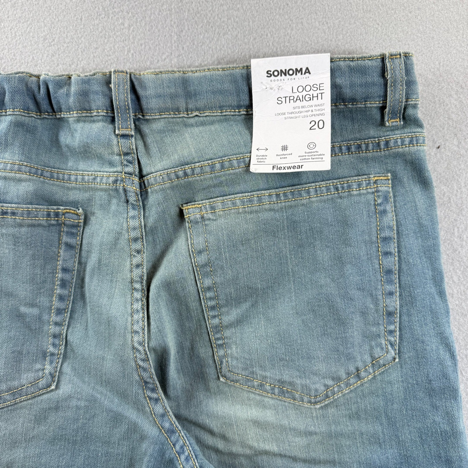 Sonoma Loose Straight Women Size 20 Blue Flexwear Denim Jeans