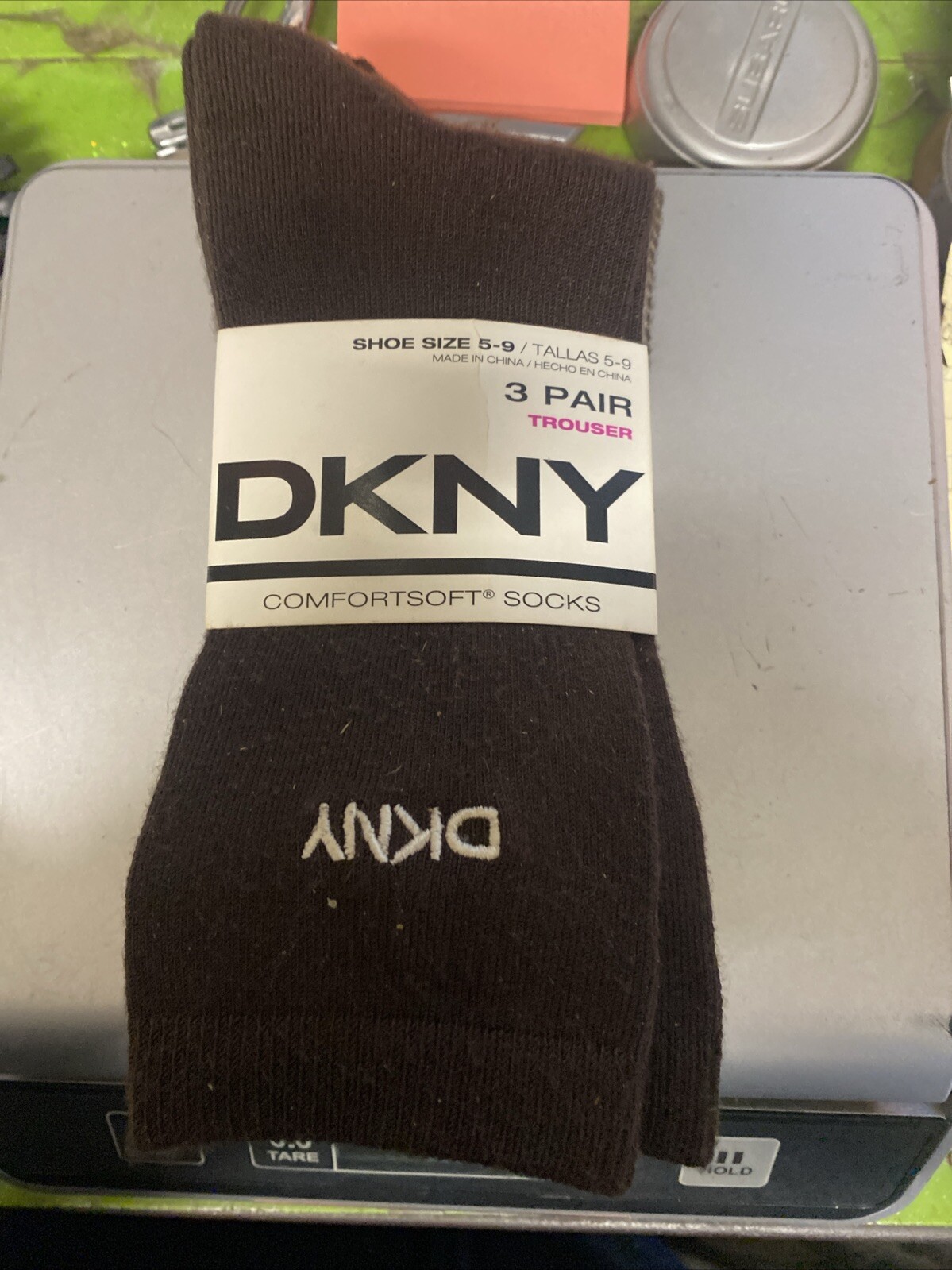DKNY Trouser Socks, 3 Pack Women set of 3, Brown/Beige w/dots