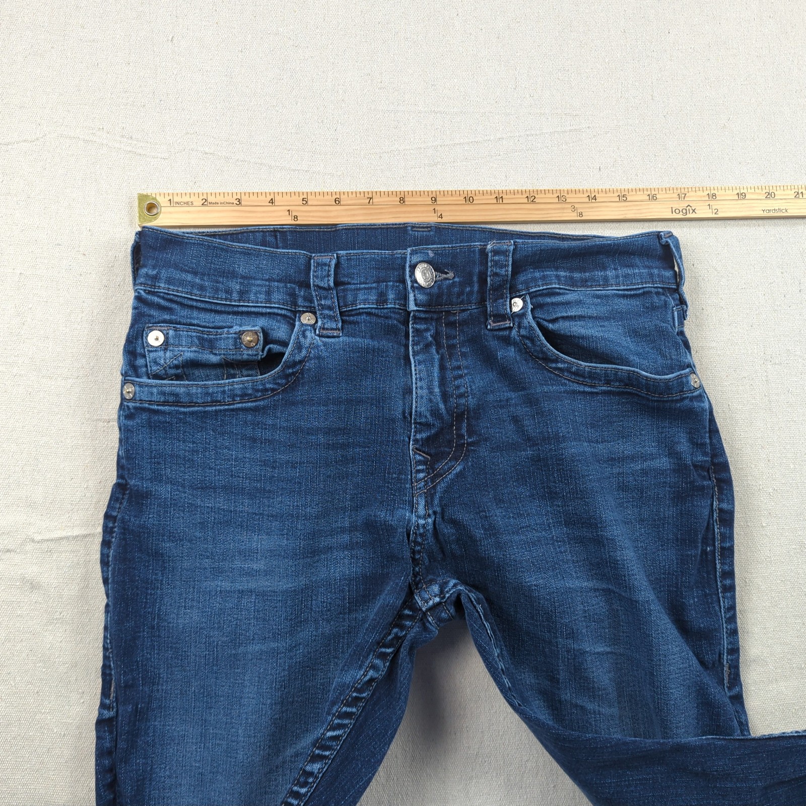 True Religion Jeans Mens 33×31 Blue Rocco Relaxed Skinny Stretch Casual Preppy