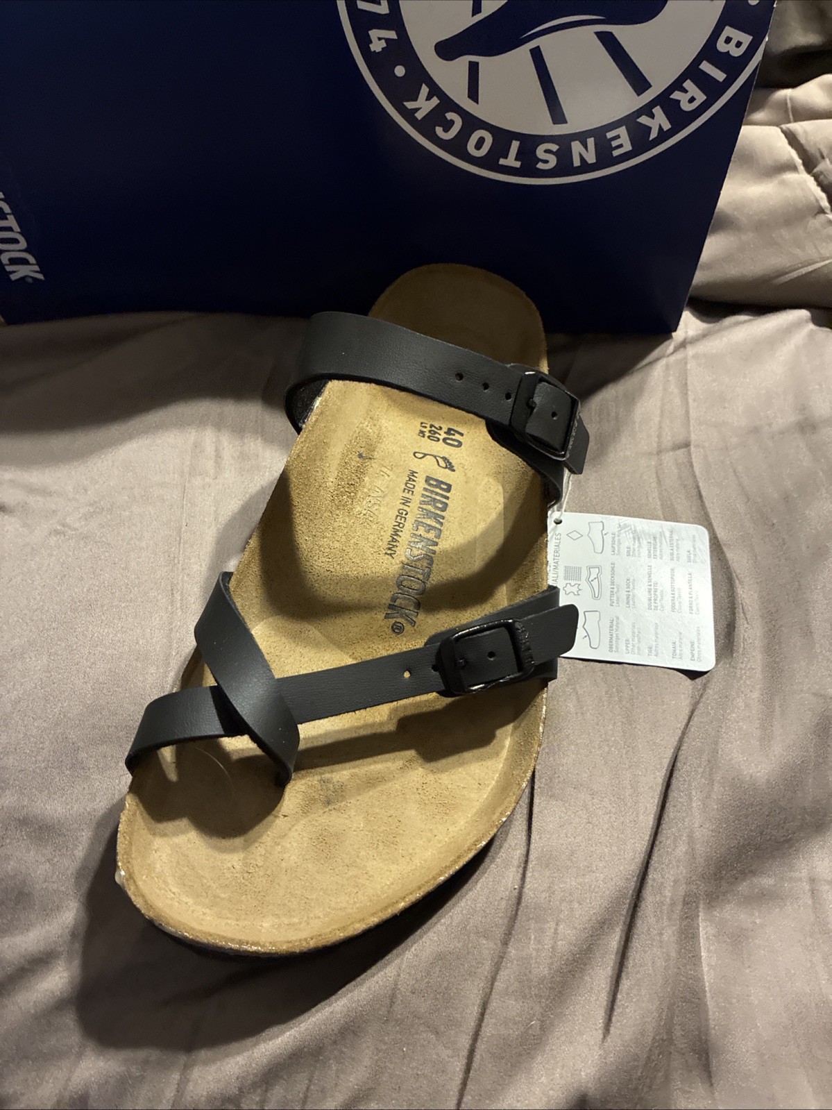 Birkenstock Unisex Regular/Wide Mayari Dual Strap Slide Sandals – Black, Sz 40