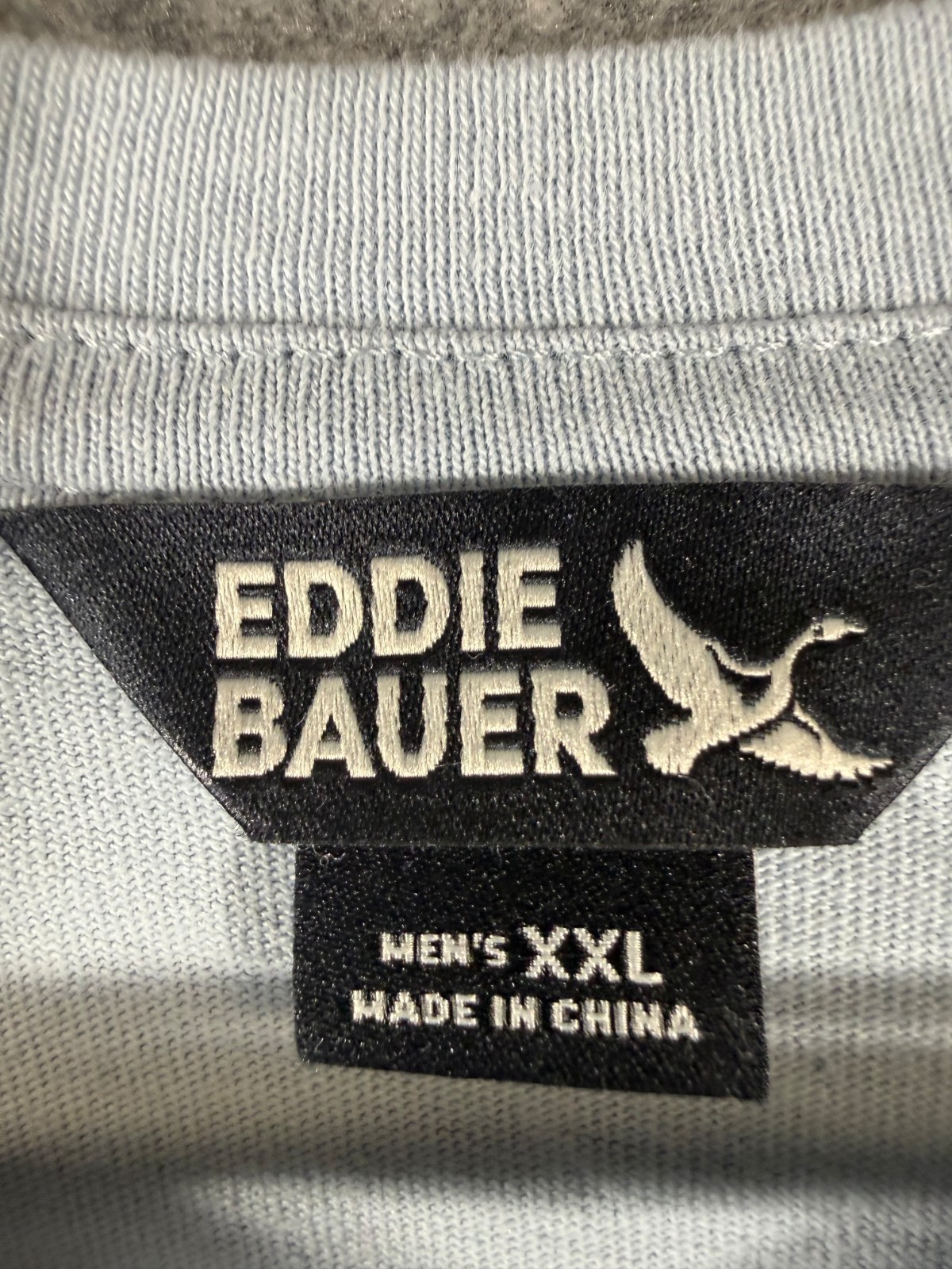Eddie Bauer Henley T-Shirt Mens 2XL Light Blue Short Sleeve Quarter Button NWT